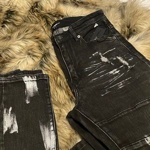 Skinny black biker jean